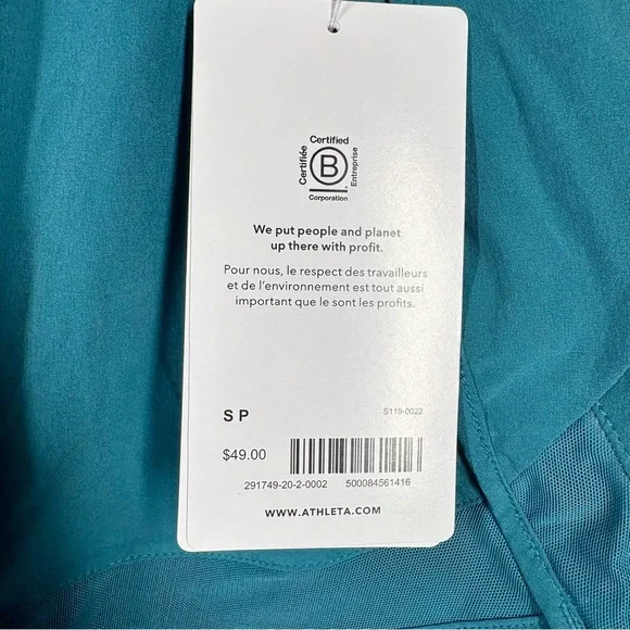 NWT Athleta Mesh Racer Run Athletic Short 4” in Teal/Dark Blue. Small - Picture 3 of 8